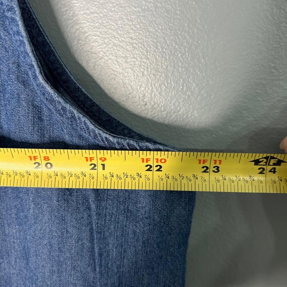 Tommy Hilfiger Womens Blue Denim Tiered Sleeveless Babydoll Dress - Picture 6 of 9